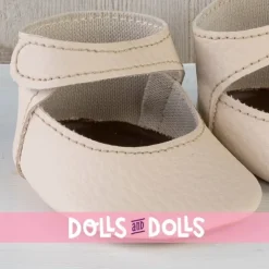 Compléments pour poupée Así 43 à 46 cm - Chaussons beiges pour poupées María, Pablo, Leo, Real Reborn et Limited Series
