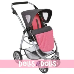 Emotion 2 en 1 landau de poupée 77 cm - Combinaison chaise et nacelle - Bayer Chic 2000 - Corail-Gris