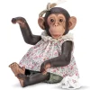 Poupée animalière Así 32 cm - Lola le chimpanzé avec un ensemble de fleurs