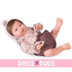 Poupée Antonio Juan 40 cm - Sweet Reborn Lea avec couverture violette