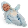 Poupée Así 46 cm - Barboteuse Leo bleu clair avec poche beige