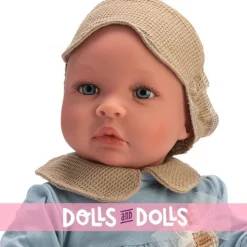 Poupée Así 46 cm - Leo en pyjama bleu avec masque