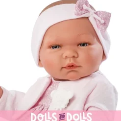 Poupée Así 43 cm - Maria avec robe rose et veste plumeti