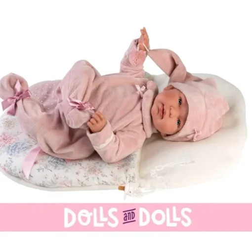 Poupée Llorens 44 cm - Newborn Crying Tina avec sac de couchage