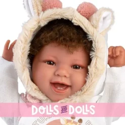 Poupée Llorens 44 cm - Nouveau-né Tala sourit avec pyjama girafe