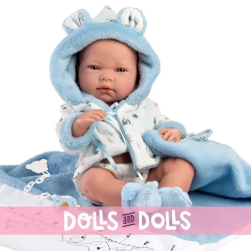 Poupée Llorens 40 cm - Nouveau-né Nico avec table à langer pour la salle de bain