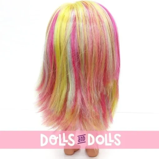 Poupée Nines d'Onil 23 cm - Little Mia aux cheveux raides multicolores - Sans vêtements