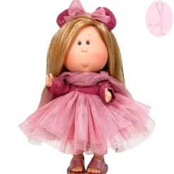 Poupée Nines d'Onil 30 cm - Mia ARTICULÉE - blonde dans une robe en tulle rose