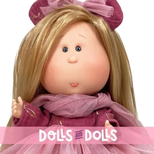 Poupée Nines d'Onil 30 cm - Mia ARTICULÉE - blonde dans une robe en tulle rose