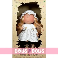 Poupée Nines d'Onil 30 cm - Mia ARTICULÉE - avec cheveux orange avec robe et chapeau imprimés