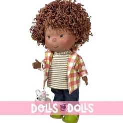 Poupée Nines d'Onil 30 cm - Pippo avec une tenue décontractée et une mascotte