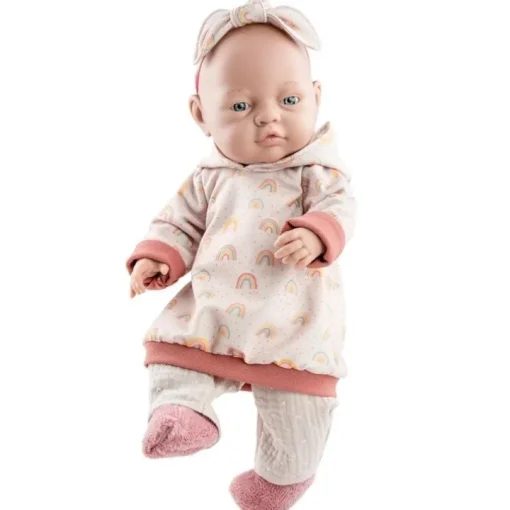 Poupée Paola Reina 45 cm - Bebita avec une tenue arc-en-ciel