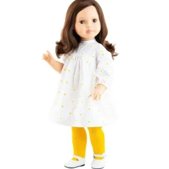 Poupée Paola Reina 60 cm - Las Reinas - Lidia dans une robe blanche avec des marguerites