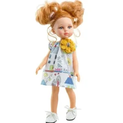 Poupée Paola Reina 32 cm - Las Amigas - Dasha avec robe imprimée fleur jaune