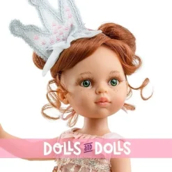 Poupée Paola Reina 32 cm - Las Amigas - Cristi avec combinaison à carreaux et couronne