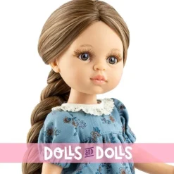 Poupée Paola Reina 32 cm - Las Amigas - Laura en robe bleue avec des fleurs orange