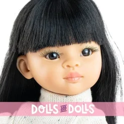 Poupée Paola Reina 32 cm - Las Amigas - Liu en pull blanc et jupe fleurie bleue
