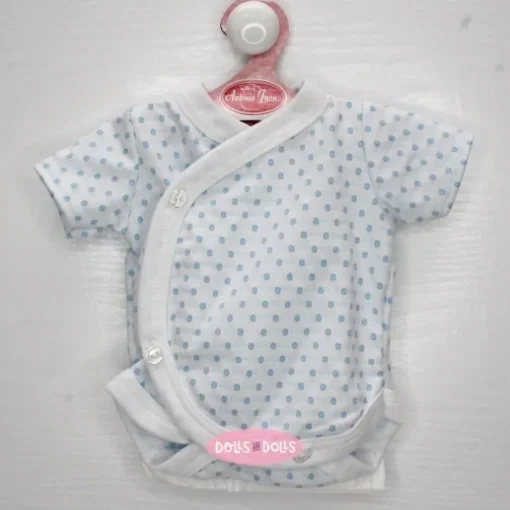 Tenue de poupée Antonio Juan 40-42 cm - Collection Sweet Reborn - Body bleu à pois avec couche