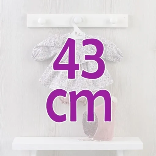 Tenue pour poupée Así 43 cm - Chemise fleurie à volants et bloomer rose pour poupée María