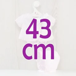 Tenue pour poupée Así 43 cm - Robe rose piqué avec cercles blancs pour poupée María