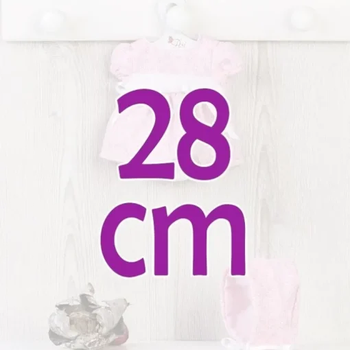 Tenue pour poupée Así 28 cm - Robe rose imprimée fleurs blanches à capuche pour Gordi