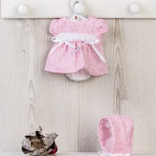 Tenue pour poupée Así 28 cm - Robe rose imprimée fleurs blanches à capuche pour Gordi