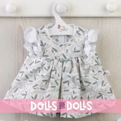 Tenue pour poupée Así 43 cm - Robe oiseaux avec couverture bleue pour poupée María