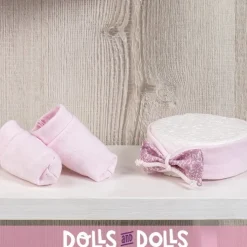 Tenue pour poupée Así 43 cm - Robe rose avec veste plumeti pour María