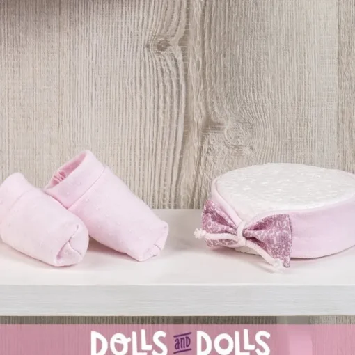 Tenue pour poupée Así 43 cm - Robe rose avec veste plumeti pour María