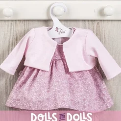 Tenue pour poupée Así 43 cm - Robe rose avec veste plumeti pour María