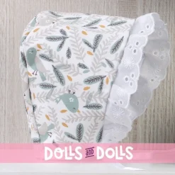 Tenue pour poupée Así 43 cm - Robe oiseaux avec couverture bleue pour poupée María