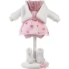 Vêtements pour poupées Llorens 35 cm - Robe rose étoilée avec veste blanche