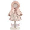 Vêtements pour poupées Llorens 35 cm - Robe à fleurs avec capuchon rose
