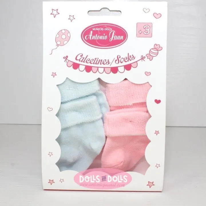 Accessoires pour poupée Antonio Juan 40-52 cm - Chaussettes bleues et roses