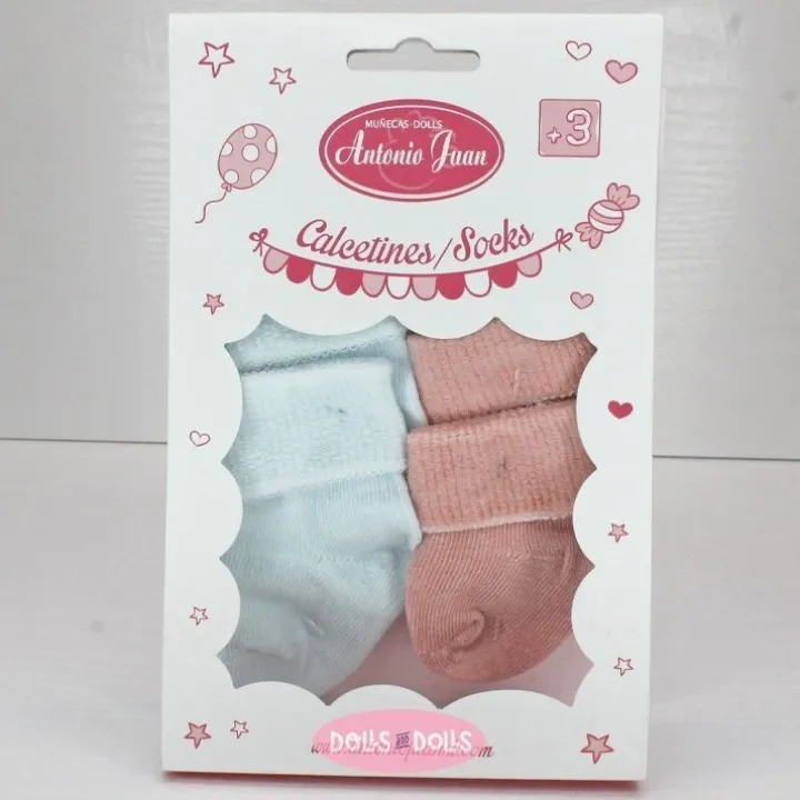 Accessoires pour poupée Antonio Juan 40-52 cm - Chaussettes bleues et roses douces