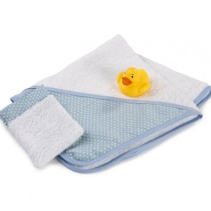 Accessoires pour poupée Así 36 à 43 cm - Cape de bain bleue avec étoiles blanches et canard en caoutchouc