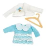 Accessoires pour poupée Barriguitas Classic 15 cm - Vêtements sur cintre - Robe turquoise avec veste blanche