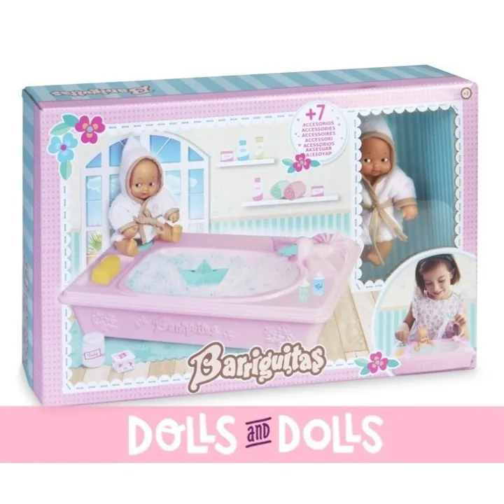 Accessoires pour poupée Barriguitas Classic 15 cm - Baignoire avec figurine de bébé