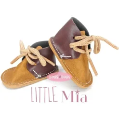 Accessoires pour poupée Nines d'Onil 23 cm - Little Mia - Chaussons marron-rouge