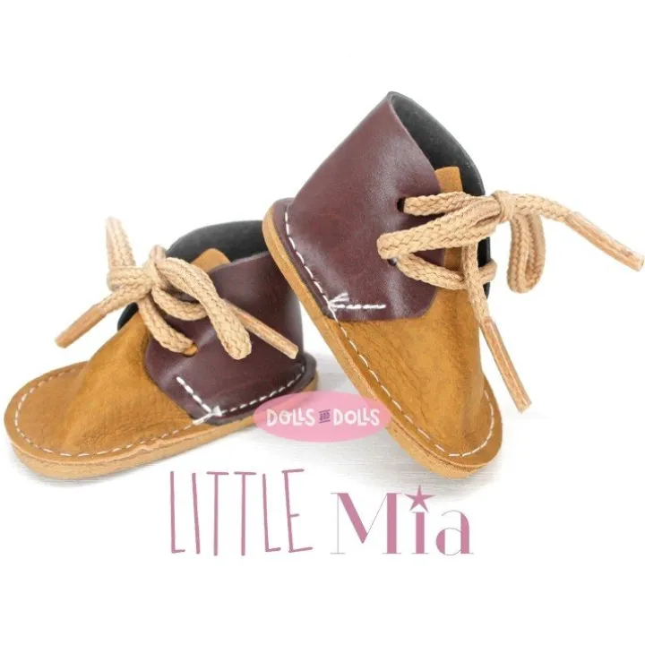 Accessoires pour poupée Nines d'Onil 23 cm - Little Mia - Chaussons marron-rouge