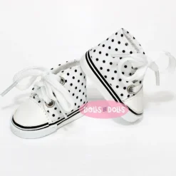 Accessoires pour poupée Nines d'Onil 30 cm - Mia - Chaussures blanches à pois noirs à lacets