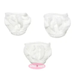 Accessoires pour poupée Paola Reina 32 cm - Las Amigas - Lot de trois culottes blanches