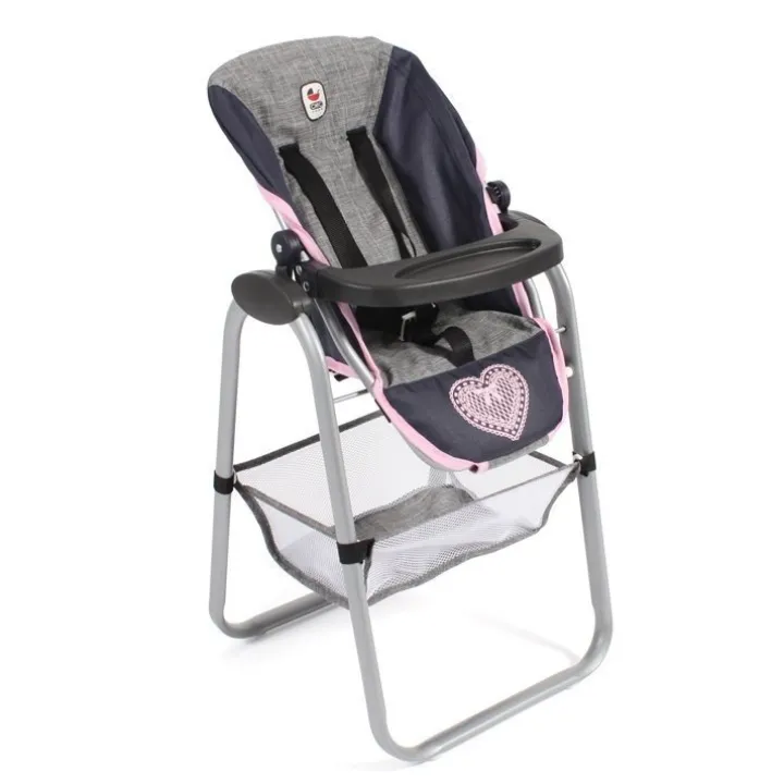 Chaise haute pour poupées jusqu'à 55 cm - Bayer Chic 2000 - Navy-Grey
