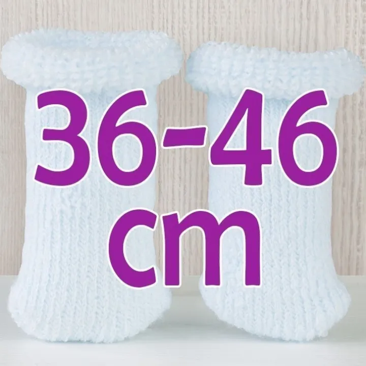 Compléments pour poupée Así 36 à 46 - Bottines en laine bouclée bleu clair