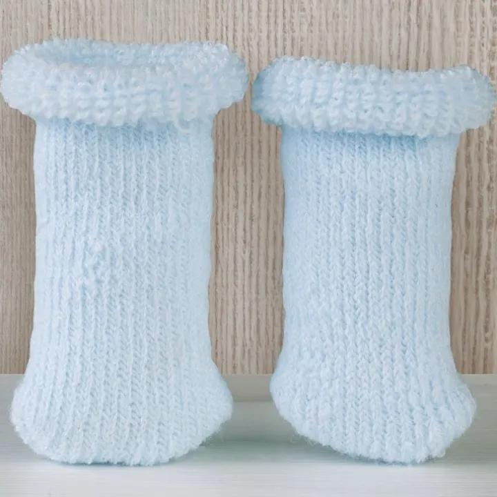 Compléments pour poupée Así 36 à 46 - Bottines en laine bouclée bleu clair