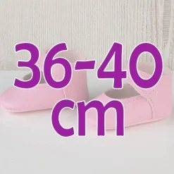 Compléments pour poupée Así 36 à 40 cm - Chaussons roses pour poupée Guille, Koke et Nelly