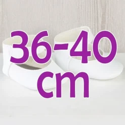 Compléments pour poupée Así 36 à 40 cm - Chaussons blancs pour poupée Guille, Koke et Nelly