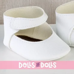 Compléments pour poupée Así 36 à 40 cm - Chaussons blancs pour poupée Guille, Koke et Nelly