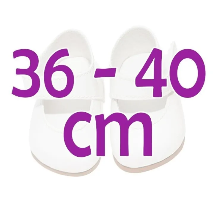 Compléments pour poupée Así 36 à 40 cm - Chaussures blanches pour poupée Guille, Koke et Nelly