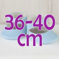 Compléments pour poupée Así 36 à 40 cm - Chaussons bleu clair pour poupée Guille, Koke et Nelly
